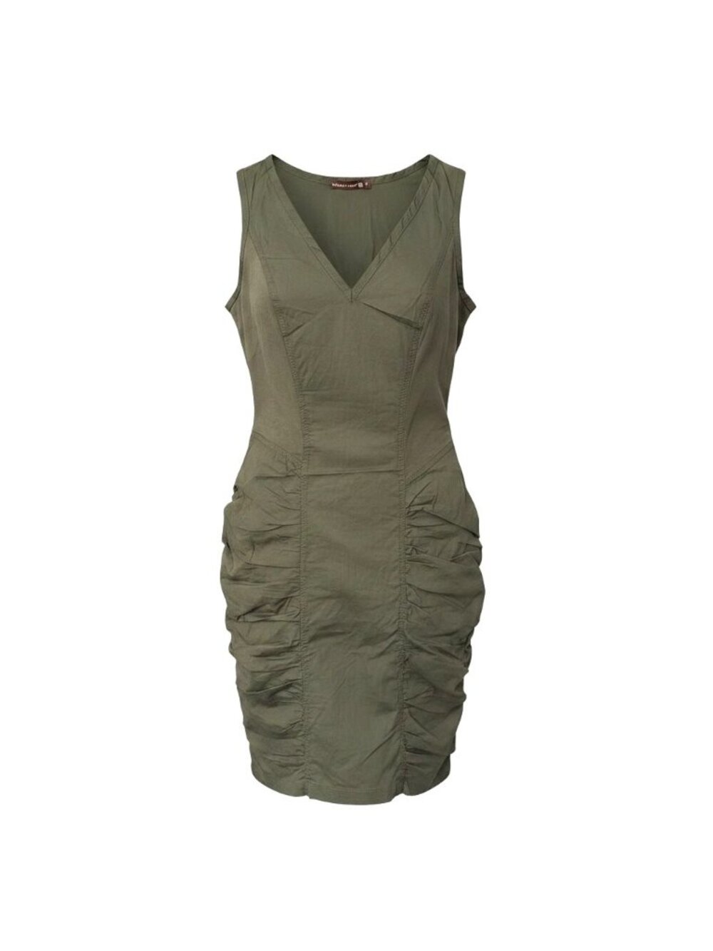 NWT XCVI Wearables Raymond Sleeveless Ruched Dress Olive Green Size Small